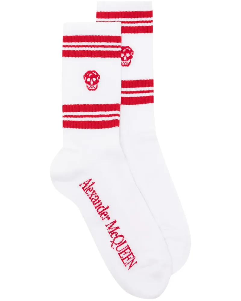 Alexander McQueen Socken mit Totenkopf-Print - Weiß Weiß
