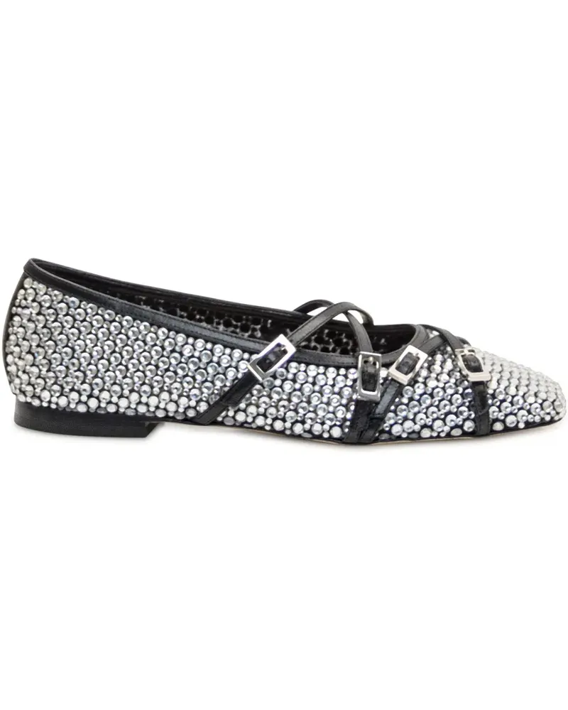 Mach & Mach Ballerinas mit Kristallen - Schwarz Schwarz