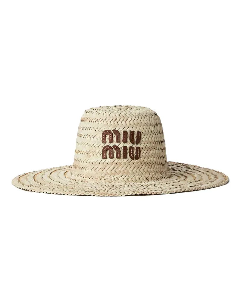 Miu Miu Fischerhut mit Logo - Nude Nude