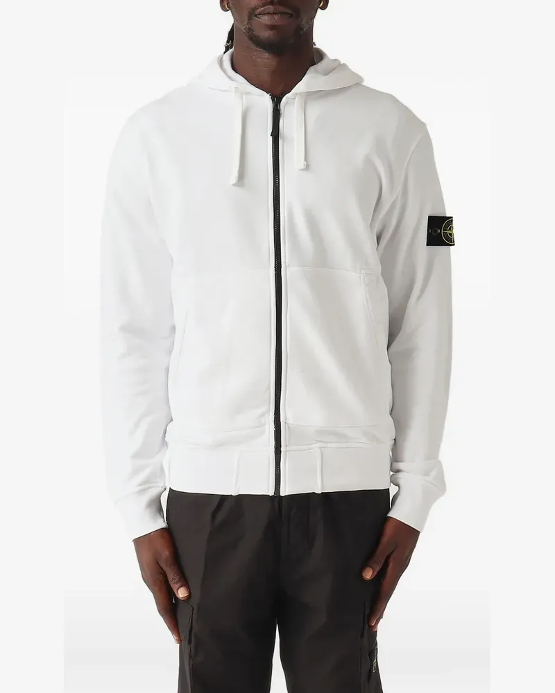 Stone Island 6100061 Hoodie aus Bio-Baumwollfleece - Weiß Weiß