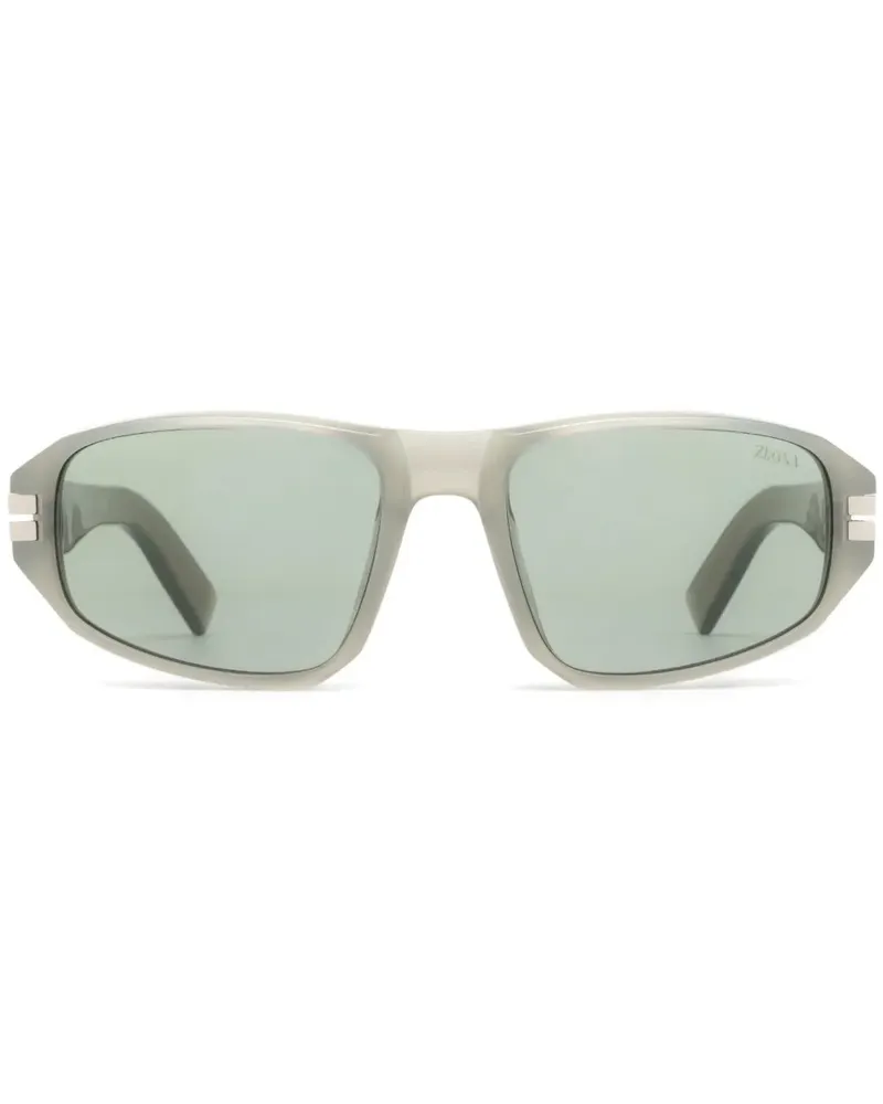 Ermenegildo Zegna Sonnenbrille mit ovalem Gestell - Grau Grau