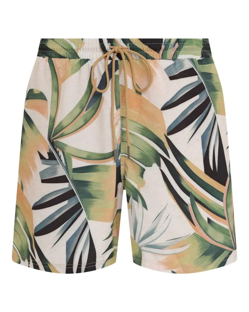 Lygia & Nanny Gil drawstring-detailed printed swim shorts - Nude Nude