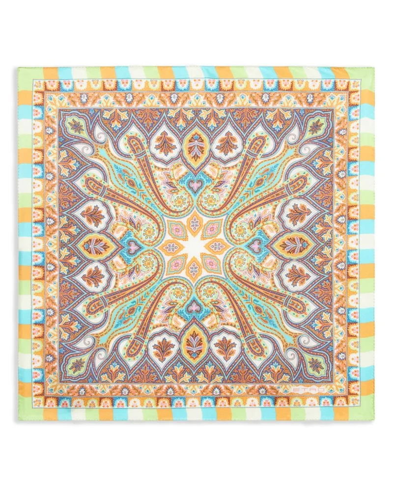 Etro Einstecktuch mit Blumen-Print - Grün Grün