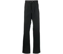 Gerade Hose mit Kordelzug - Schwarz
