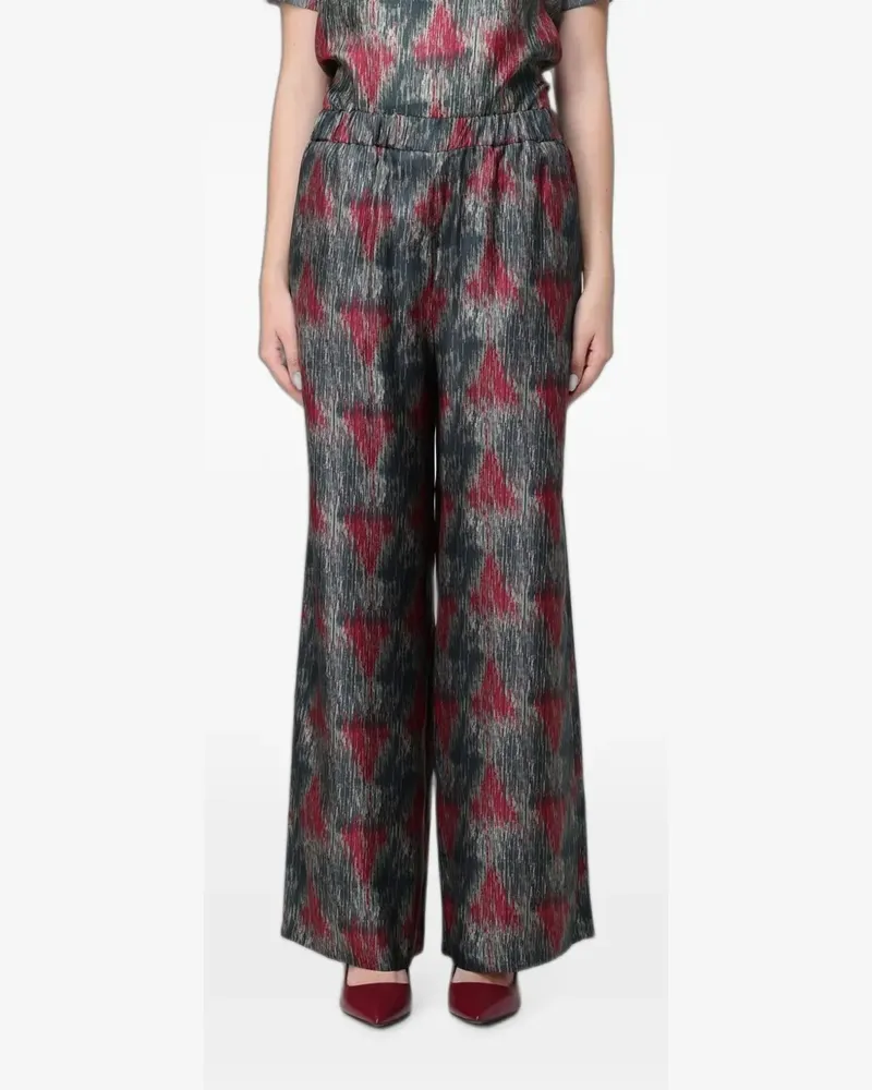Max Mara Palazzohose aus Seide mit Print - Grau Grau