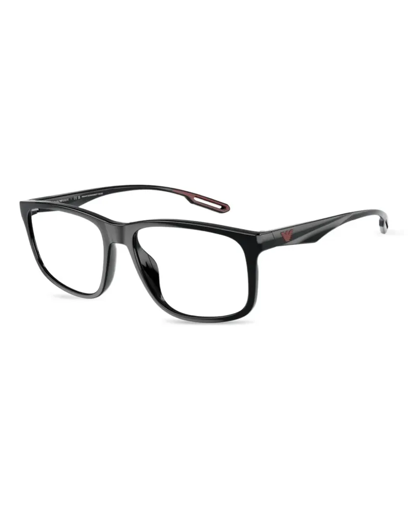 Emporio Armani Brille mit eckigem Gestell - Schwarz Schwarz