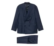 double-breasted pinstripe suit - Blau