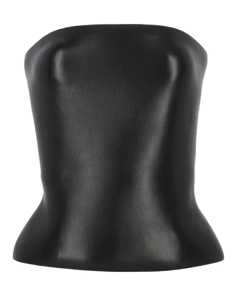 Jean Paul Gaultier Oberteil aus Leder - Schwarz Schwarz