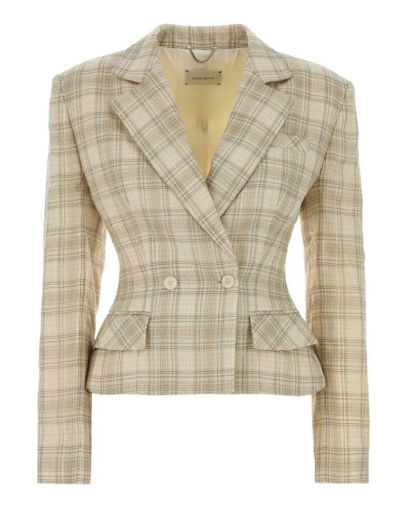 Magda Butrym check-pattern double-breasted blazer - Nude Nude