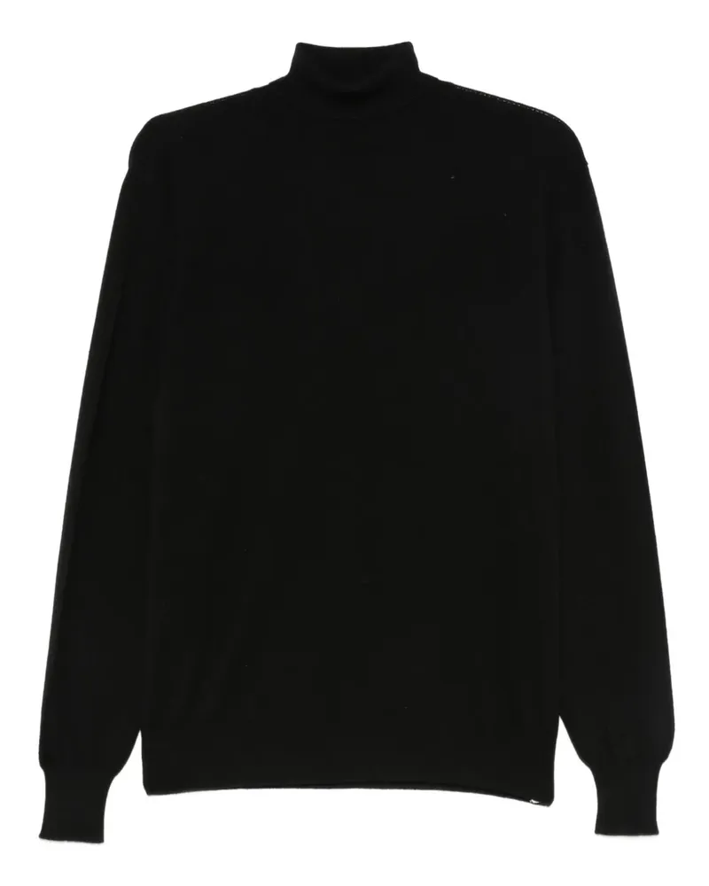 Bruno Manetti Fein gestrickter Pullover - Schwarz Schwarz