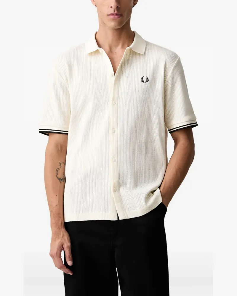 Fred Perry Geripptes Laurel Wreath Hemd - Nude Nude
