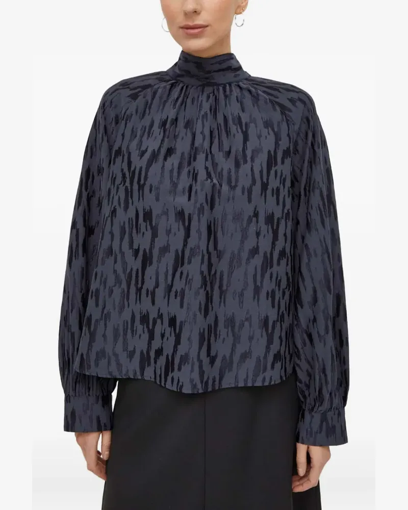 Samsøe & Samsøe Stehkragen-Bluse mit Schleife - Grau Grau