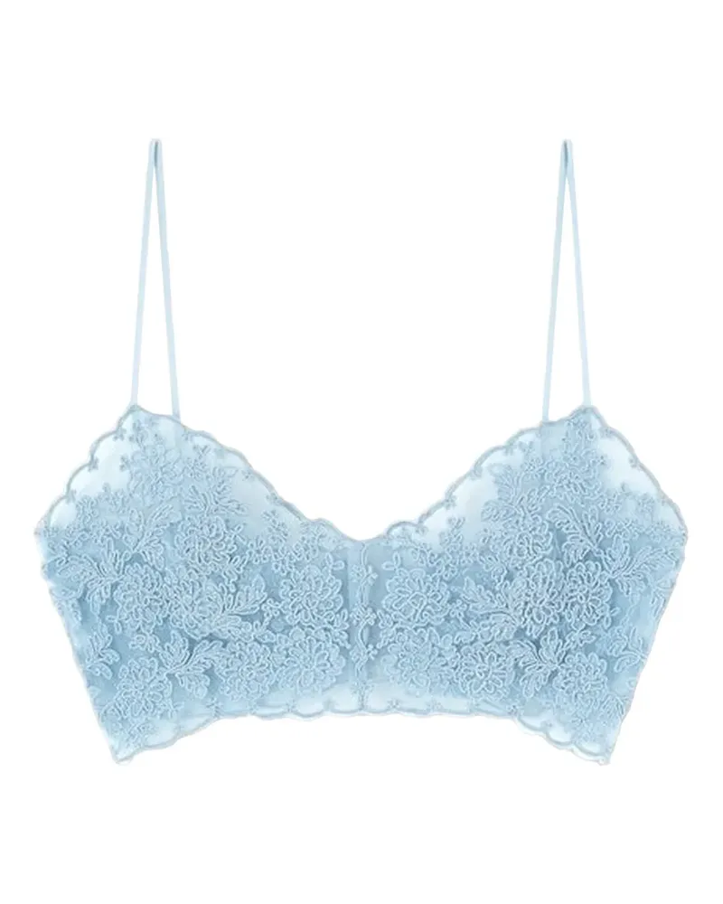 Ermanno Scervino Top mit Spitze - Blau Blau