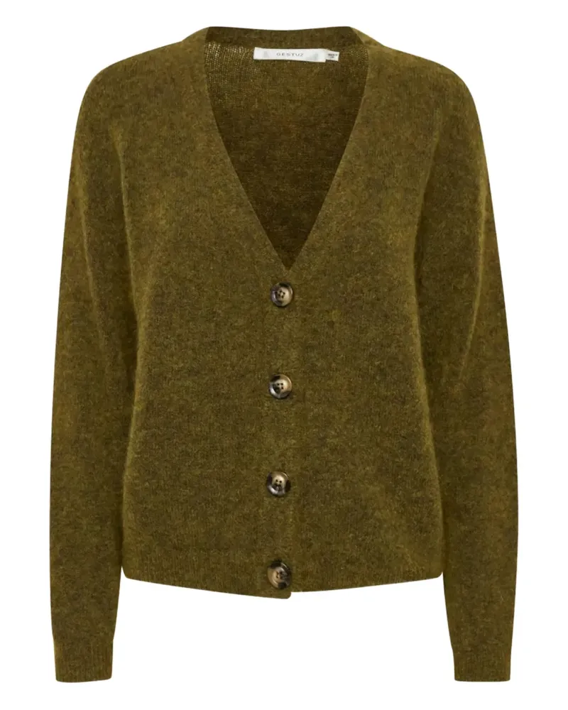 Gestuz V-neck cardigan - Grün Grün