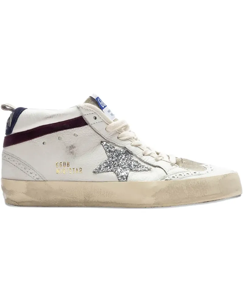 Golden Goose Mid Star "Glitter/White" Sneakers - Weiß Weiß