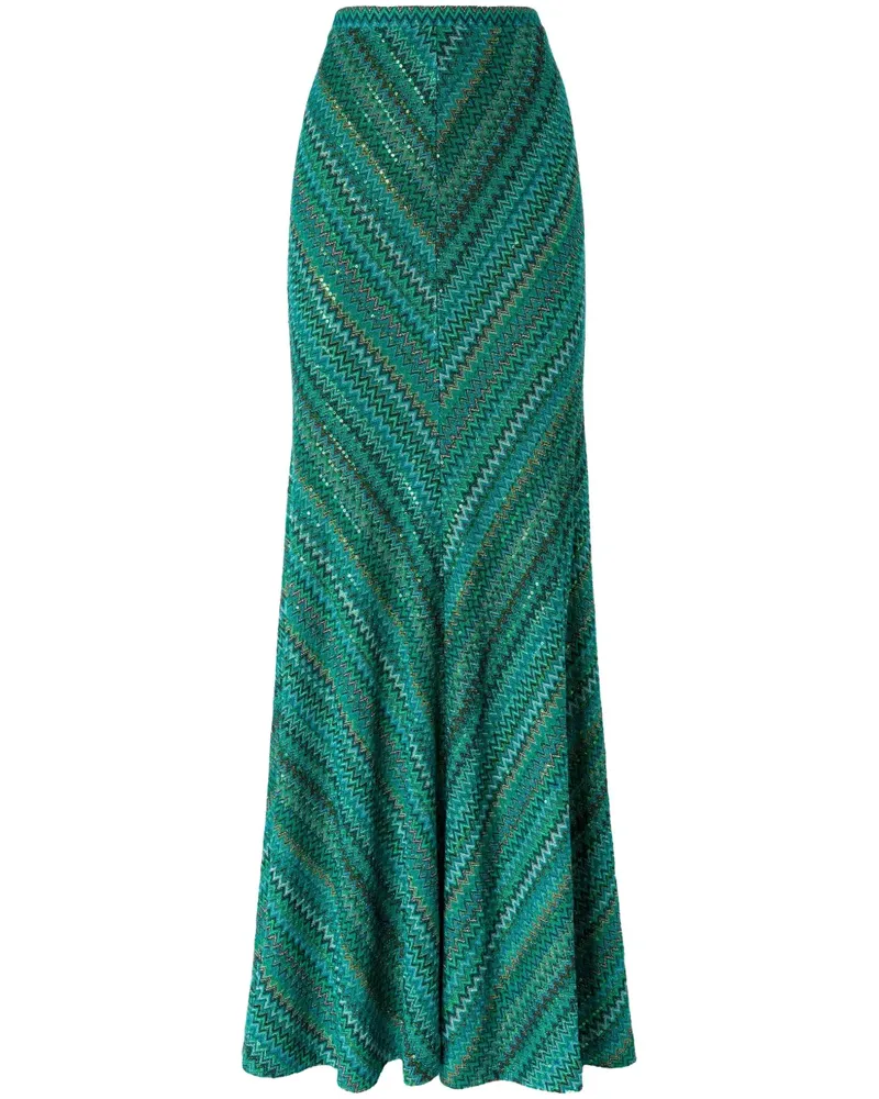 Missoni Maxirock mit Zickzackmuster - Grün Grün