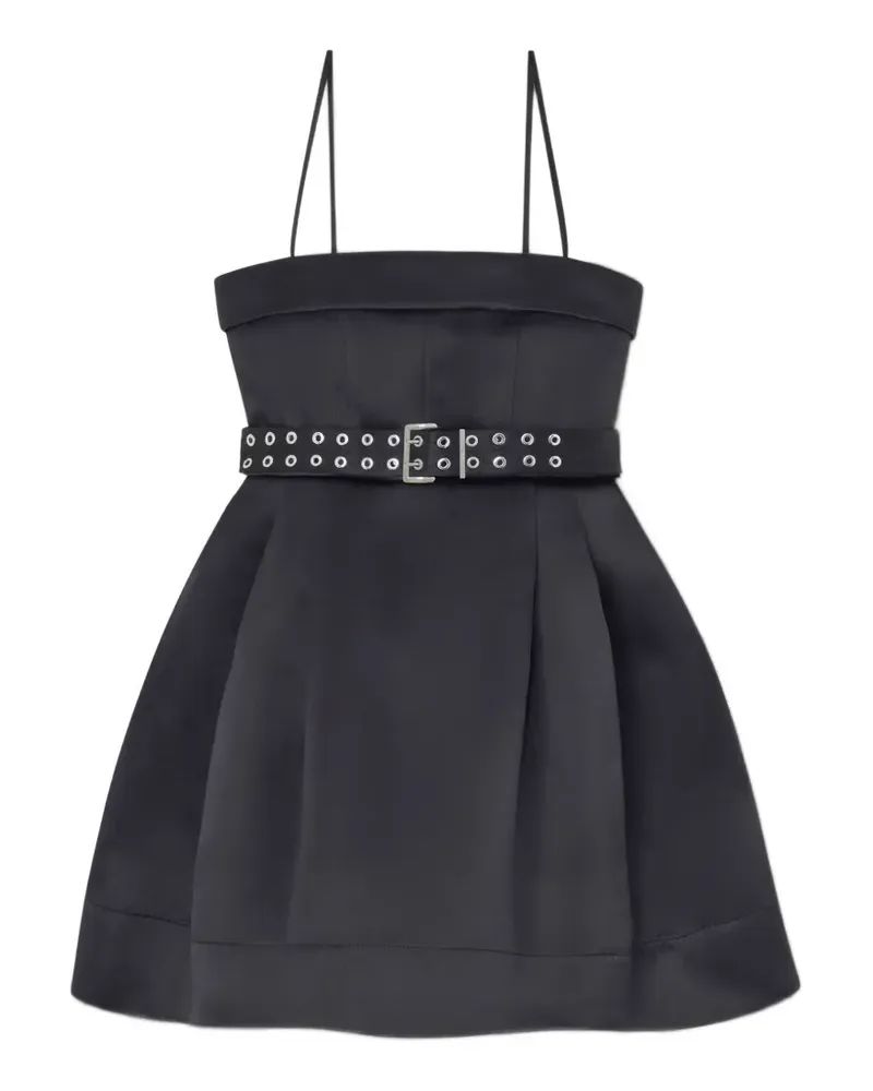 Ganni Minikleid mit Spaghettiträgern - Schwarz Schwarz