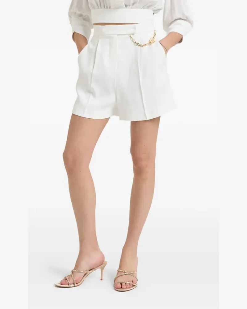 Elisabetta Franchi Shorts mit Zierkette - Weiß Weiß