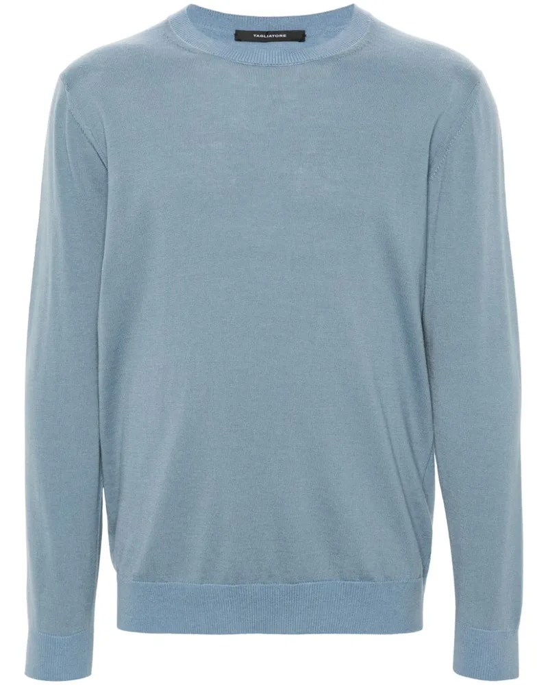 Tagliatore Fein gerippter Twin Pullover - Blau Blau