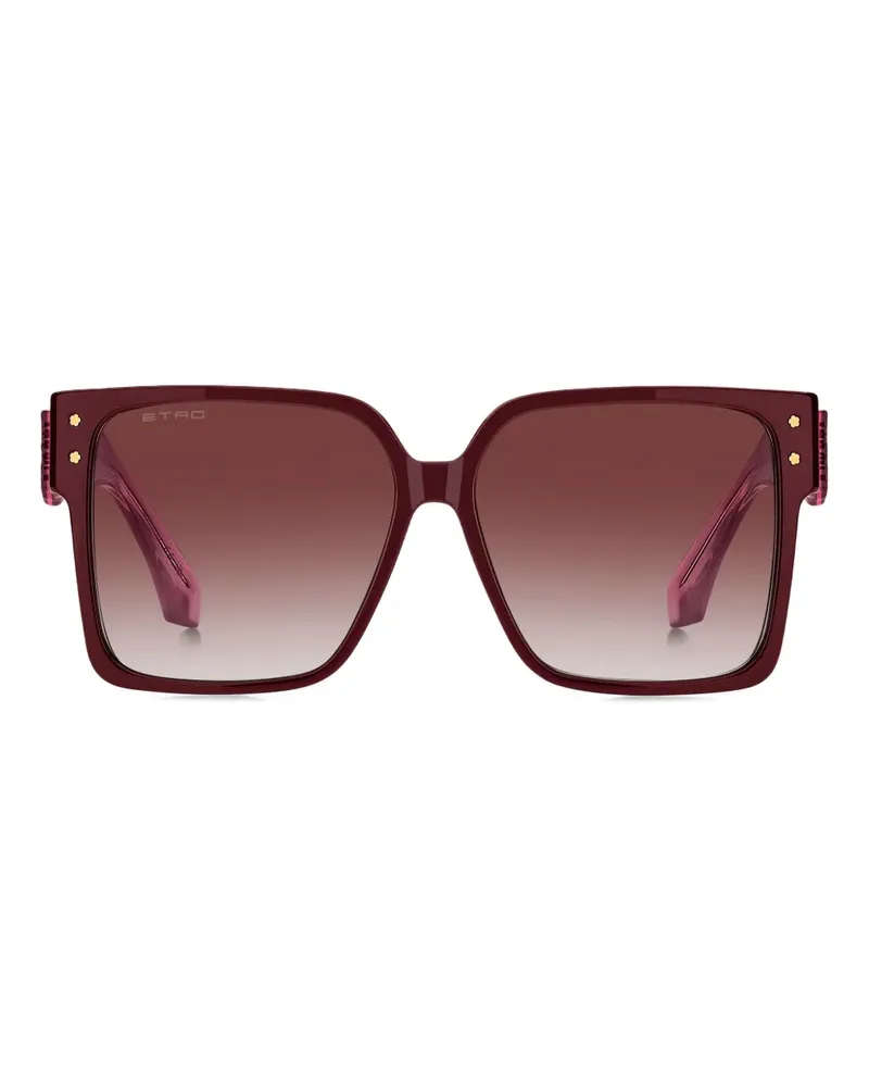Etro Eckige Sonnenbrille mit Blütendetail - Rot Rot