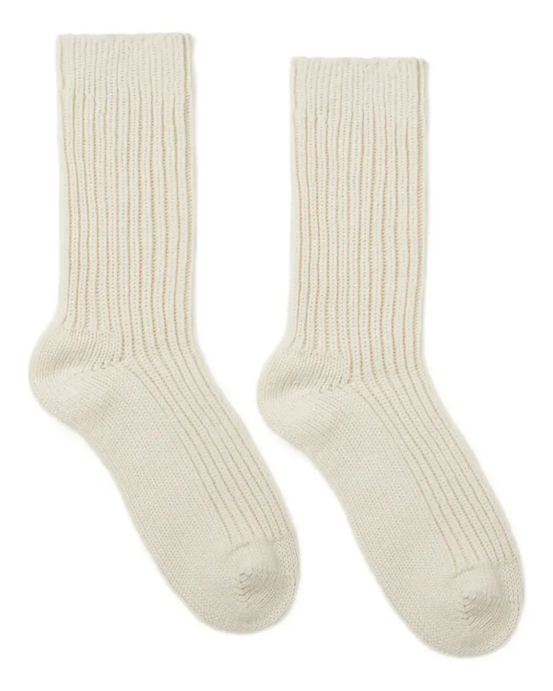 Alanui Gerippte Kaschmirsocken - Weiß Weiß