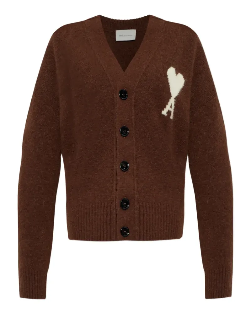 AMI Paris Ami de Coeur Cardigan - Braun Braun