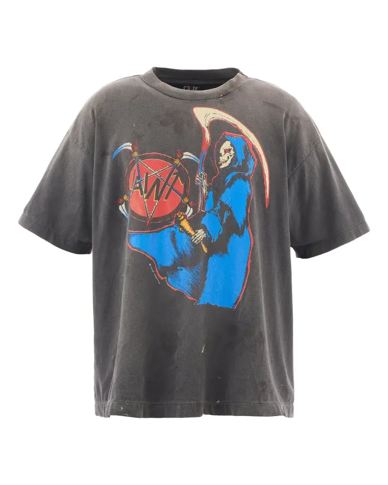 SAINT MXXXXXX T-Shirt mit grafischem Print - Schwarz Schwarz
