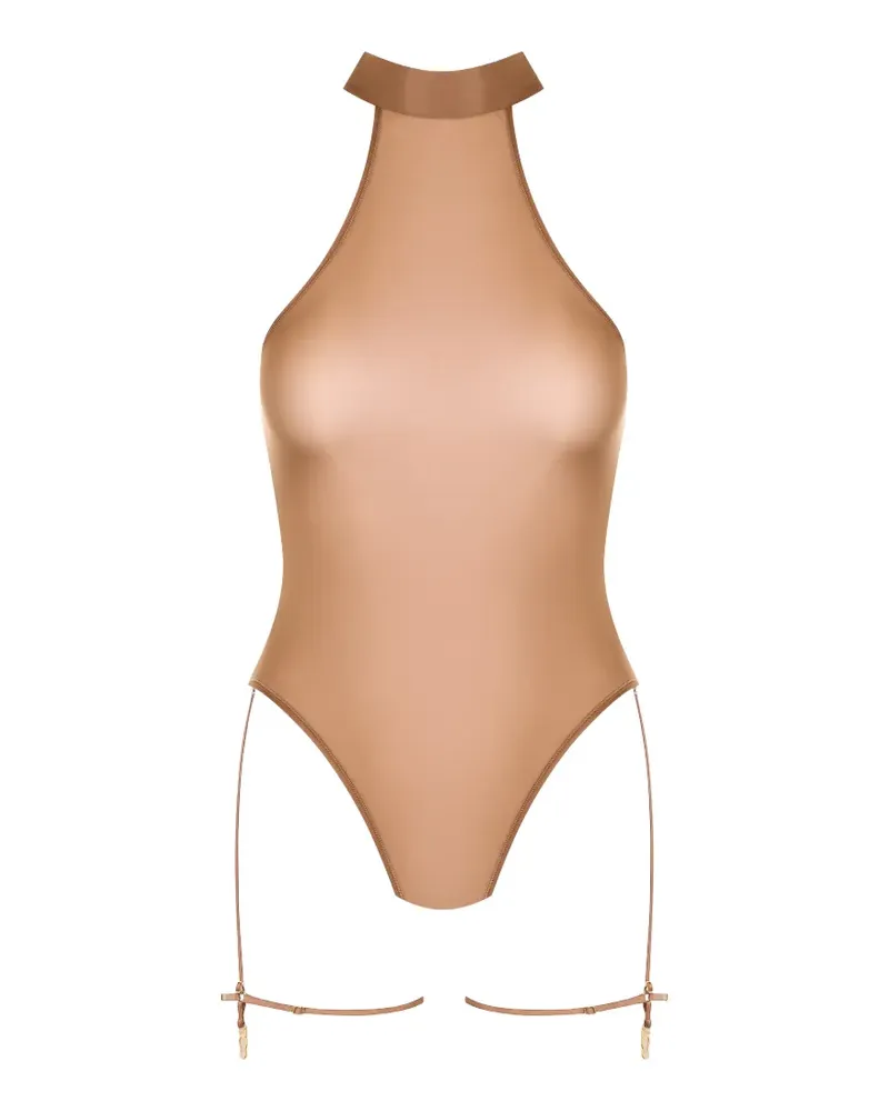 Maison Close French Kiss Light Neckholder-Body mit Tanga - Nude Nude