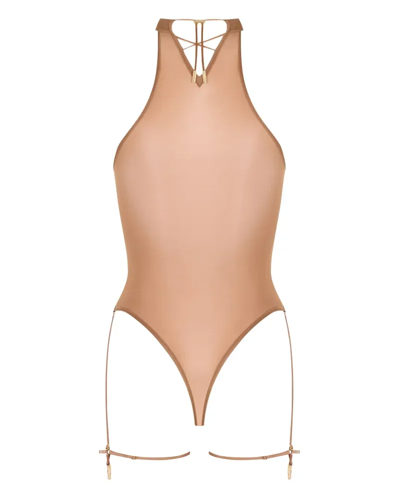 Maison Close French Kiss Light Neckholder-Body mit Tanga - Nude Nude