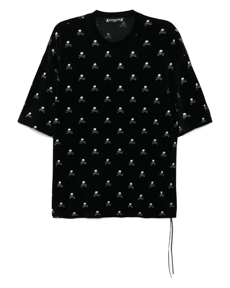 Mastermind Japan T-Shirt aus Samt mit Logo-Print - Schwarz Schwarz