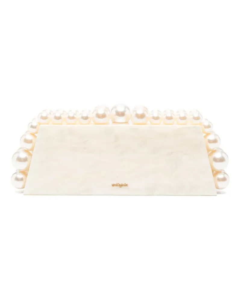 Cult Gaia Eos Lungo Clutch mit Kunstperlen - Nude Nude
