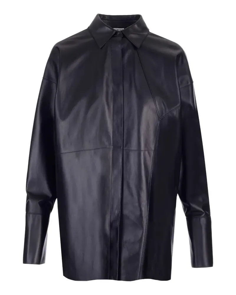 Loewe panelled leather shirt - Schwarz Schwarz