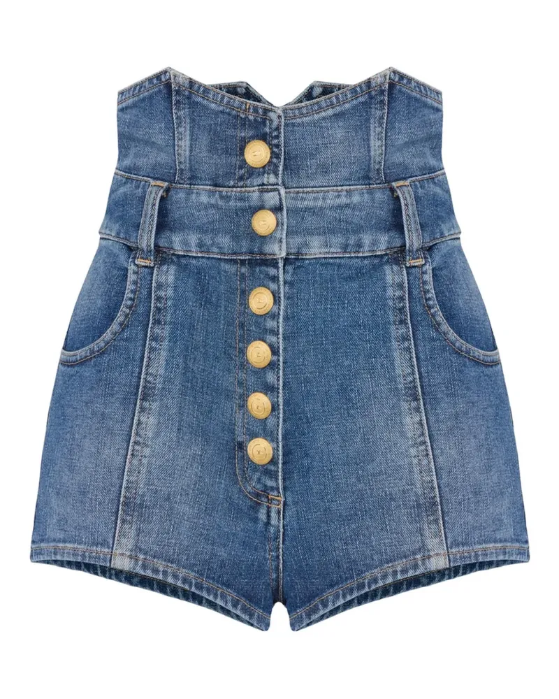 Elisabetta Franchi buttoned denim shorts - Blau Blau