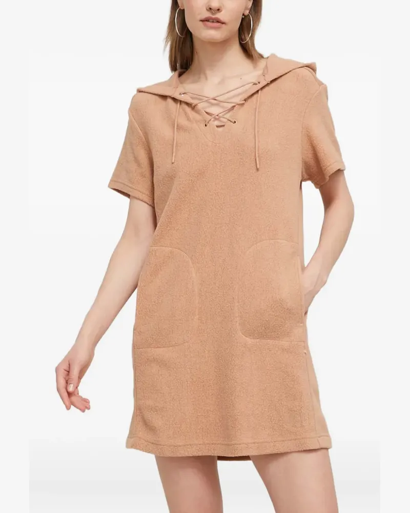 UGG hooded lace-up mini dress - Nude Nude