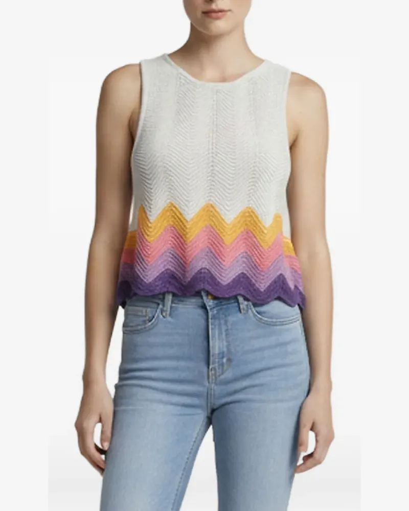 Sandro crochet wave-pattern tank top - Nude Nude