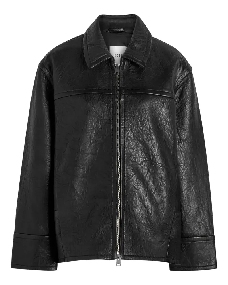 Esse Studios Pelle collared zip jacket - Schwarz Schwarz