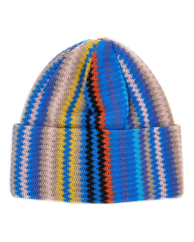 Missoni Gestreifte Beanie - Blau Blau