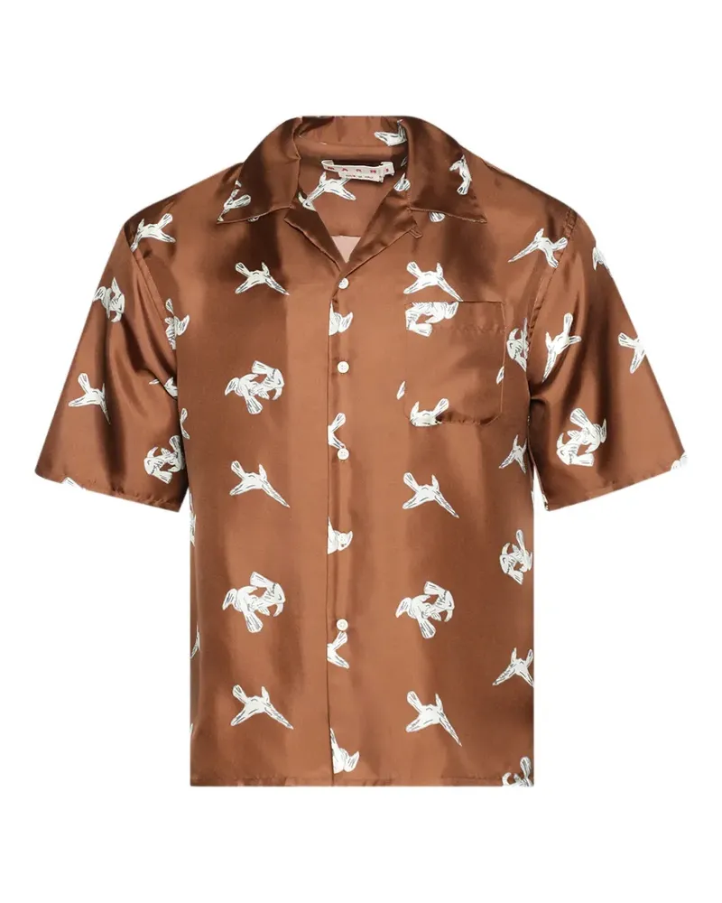 Marni printed pocket shirt - Braun Braun