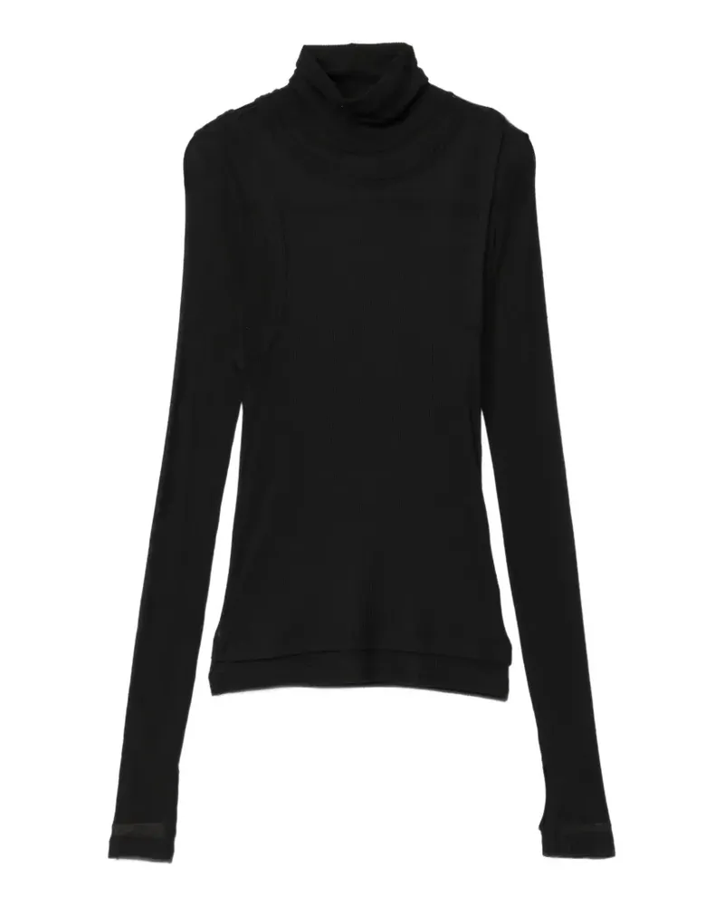 Helmut Lang Rollkragenoberteil im Layering-Look - Schwarz Schwarz