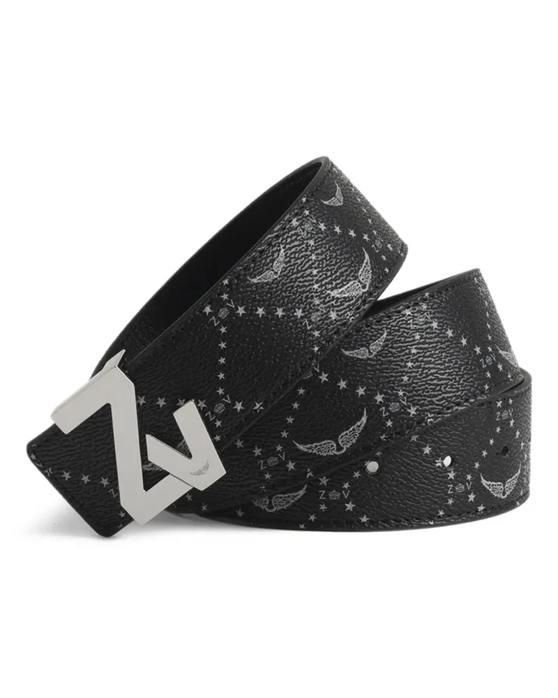 Zadig & Voltaire Gürtel mit Monogrammmuster - Schwarz Schwarz
