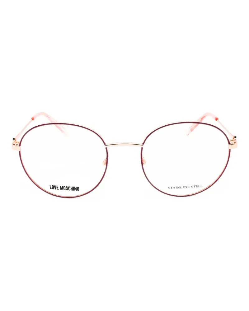Moschino Brille mit rundem Gestell - Rot Rot