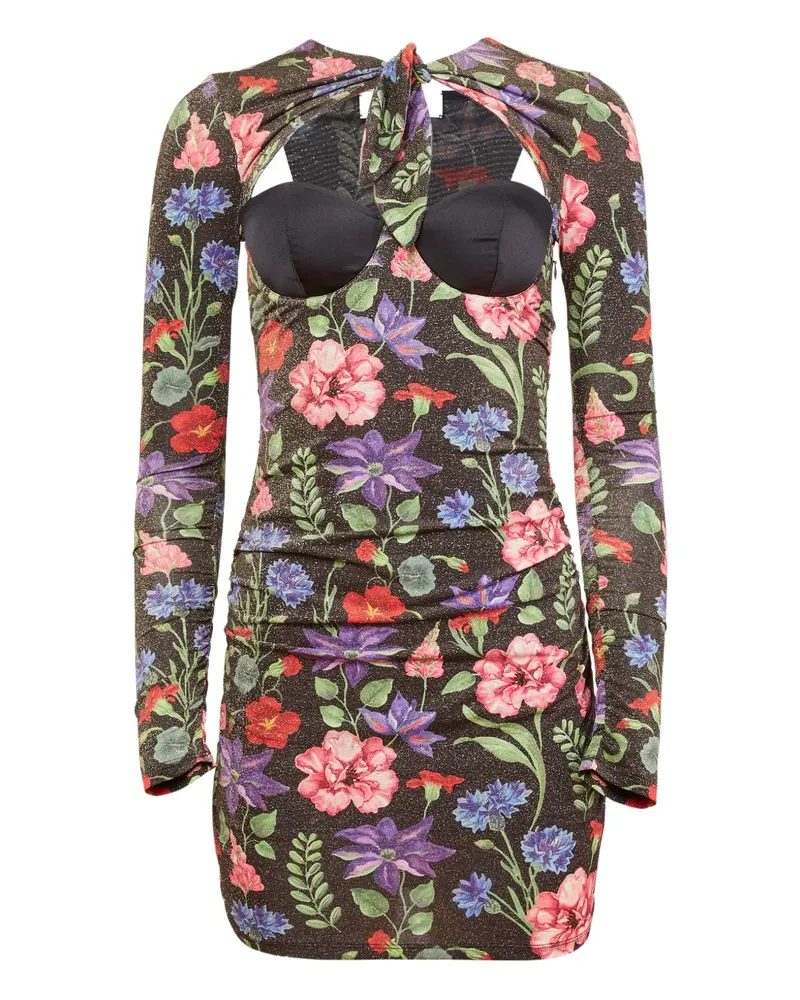 Fleur Du Mal Wildfleur Balconette mini dress - Schwarz Schwarz