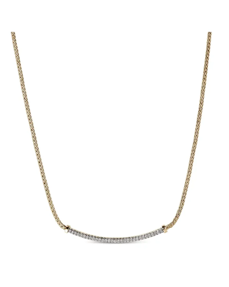 John Hardy 14kt JH Essential Gelbgoldhalskette mit Diamanten Gold