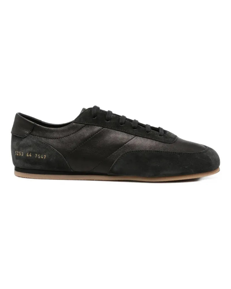 Common Projects Minimal Sneakers aus Leder mit Wildledereinsätzen - Schwarz Schwarz