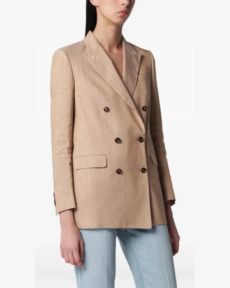 Tagliatore pinstripe double-breasted blazer - Nude Nude