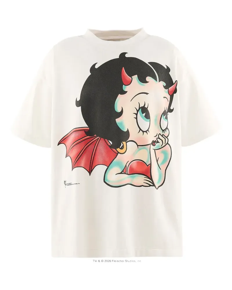 SAINT MXXXXXX x Betty Boop Devil T-Shirt mit Print - Weiß Weiß