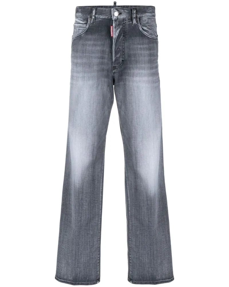 Dsquared2 Gerade High-Rise-Jeans - Schwarz Schwarz