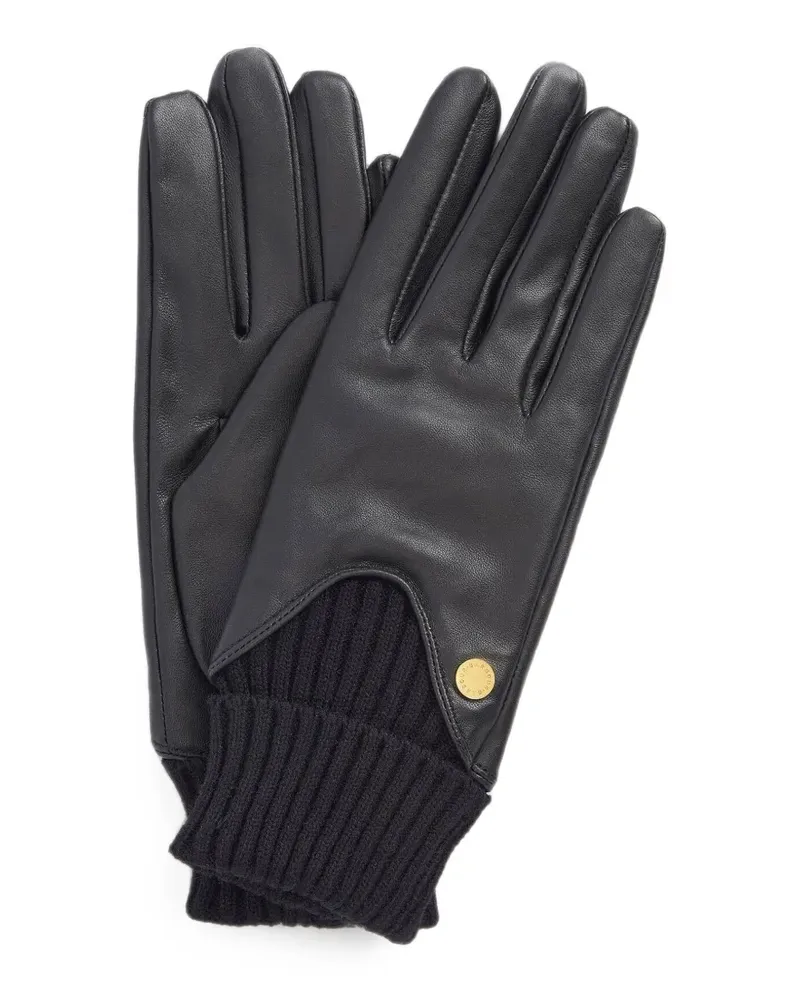 Barbour Deanna ribbed-knit leather gloves - Schwarz Schwarz