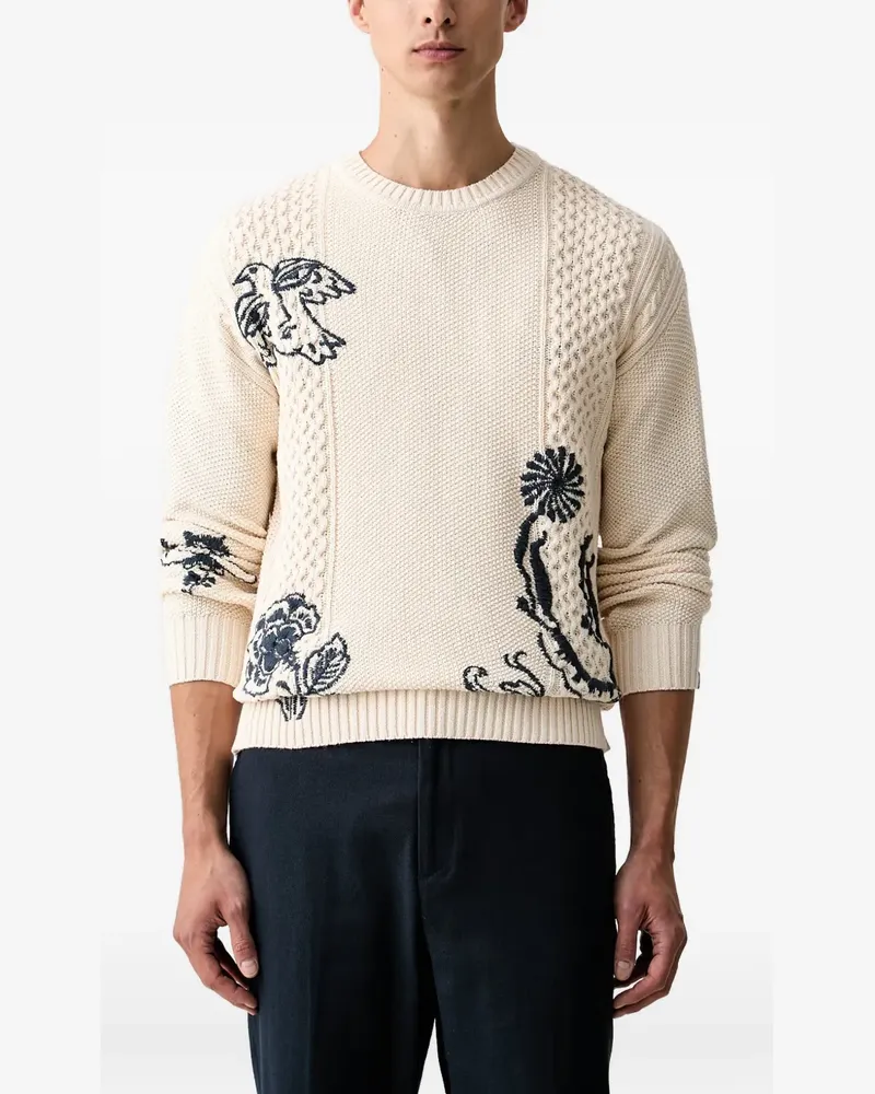 Scotch&Soda x Royal Delft Pullover mit Zopfmuster - Nude Nude