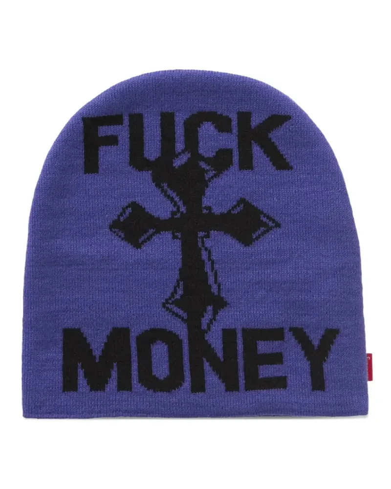 Supreme Being Beanie mit Kreuz-Print - Blau Blau